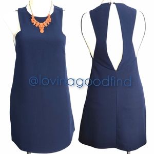 TOBI Blue Sleeveless Open Back Mini Skirt NWOT sz S